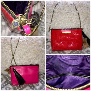 Rachel Roy Red/Pink Leather Crossbody Bag